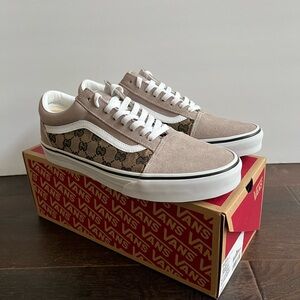 Custom Gucci Vans Hand Stitched Brown GG